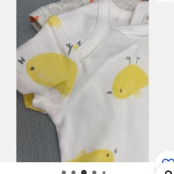 NWT Carter's Just One You Baby Unisex 2pk Chick & Carrot Bodysuit - Picture 3 of 5